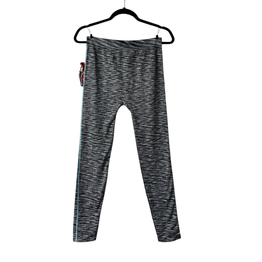 SOHO Girls Butt Lifting Leggings Size Medium Gray Space Teal Stripe NWT Hug Firm